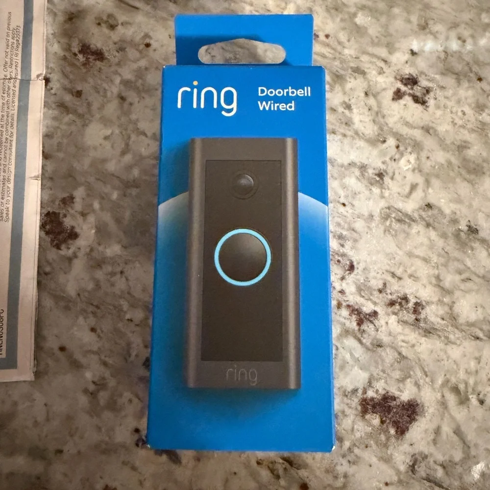 Ring Wired Doorbell in Black with Blue Light